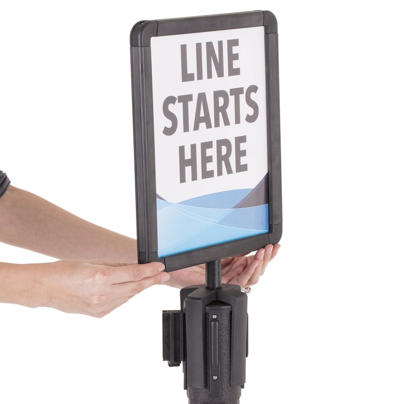 US Weight - U2513 Plastic Stanchion Sign Holder with Plexiglass Covers for USW ChainBoss and Sentry Stanchions - Image 4